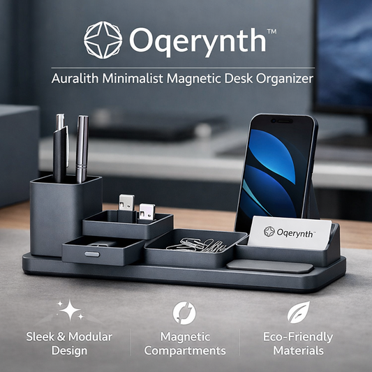 Oqerynth™ Auralith Minimalist Magnetic Desk Organizer