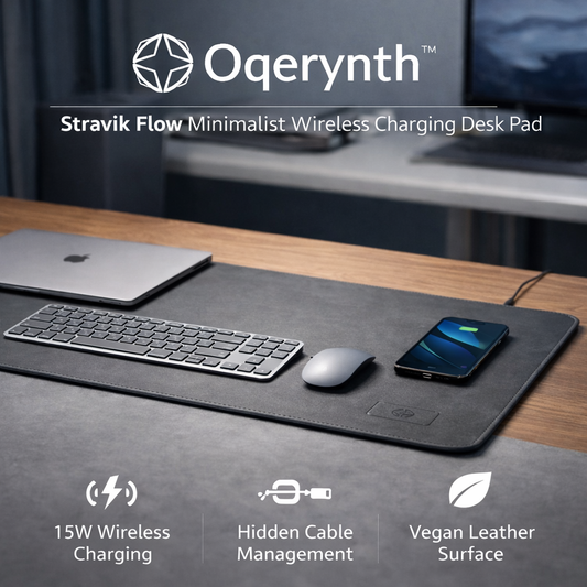 Oqerynth™ Stravik Flow Minimalist Wireless Charging Desk Pad