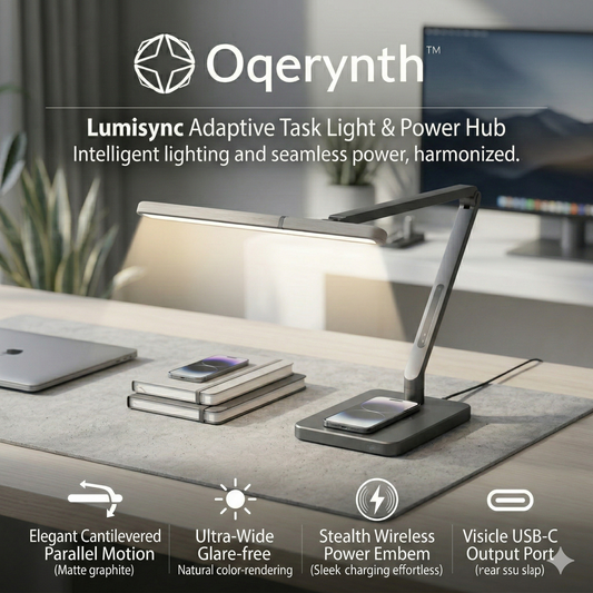 Oqerynth™ Lumisync Adaptive Task Light & Power Hub
